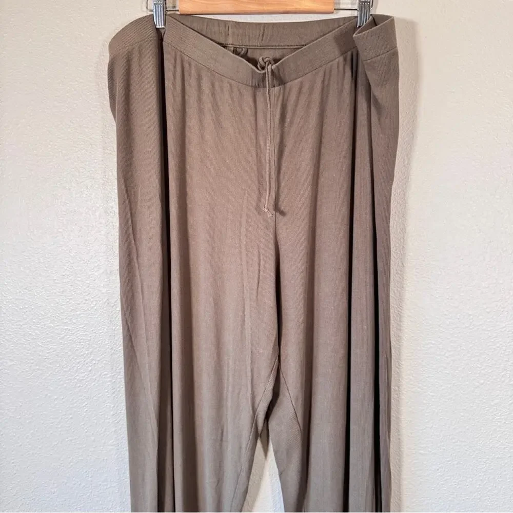 Skims Green Drawstring Waist Casual Lounge Pants Women’s 4X Wide Leg Comfy
